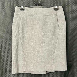LOFT Ann Taylor Gray Knee Length Pencil Skirt Lined w/ Pockets SZ 8 petite